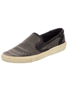 Saint Laurent Black Studded Slip-On Sneakers
